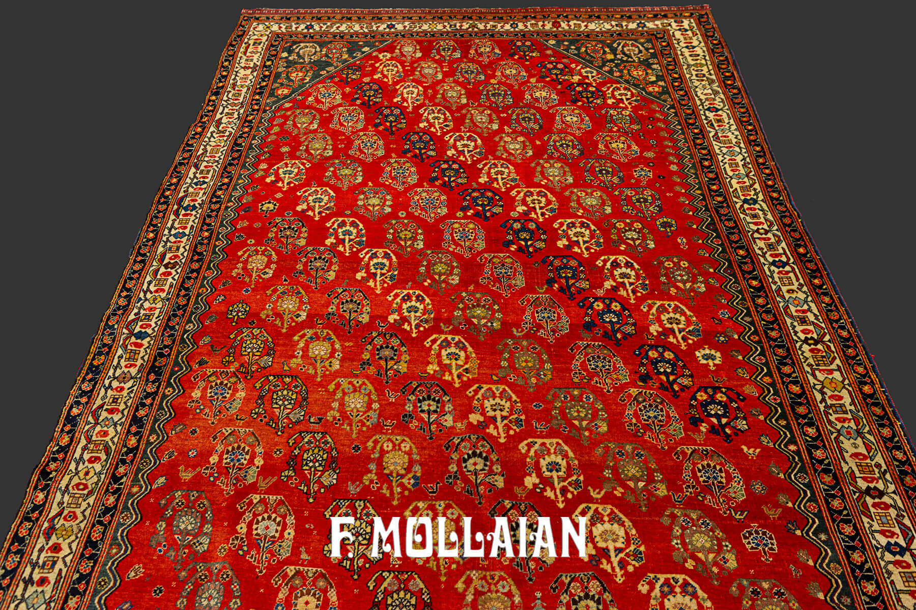 All-over (Moharammat design) with Wide Gallery (kalleh) Size Hand-knotted Antique Persian Kashkuli Carpet n°:96133719